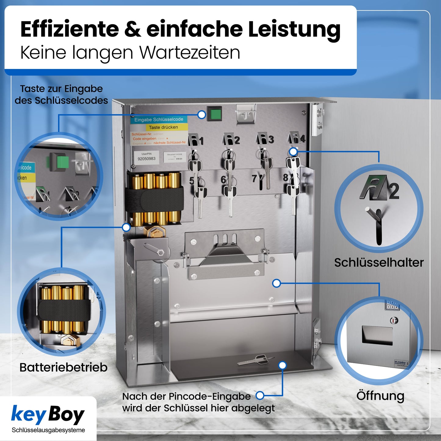 Schlüsselsafe keyBoy 8er Standard Edelstahl