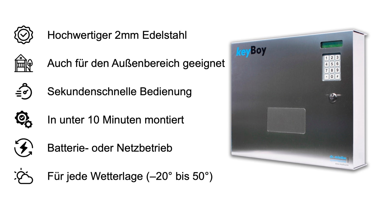 Schlüsselsafe keyBoy 16er Standard Edelstahl